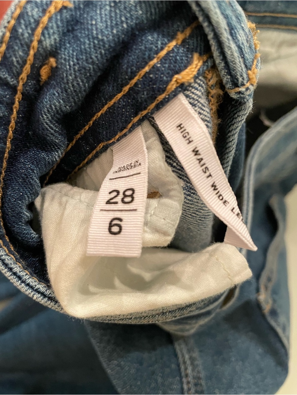 LOFT Wide Leg Flared Jeans in Medium Blue Denim - Picture 3 of 3